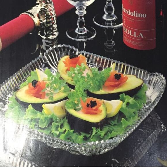 Vintage Hoya‎ Crystal Cordial Glass Collection 9.5” Square Serving Plate EUC - Picture 7 of 7